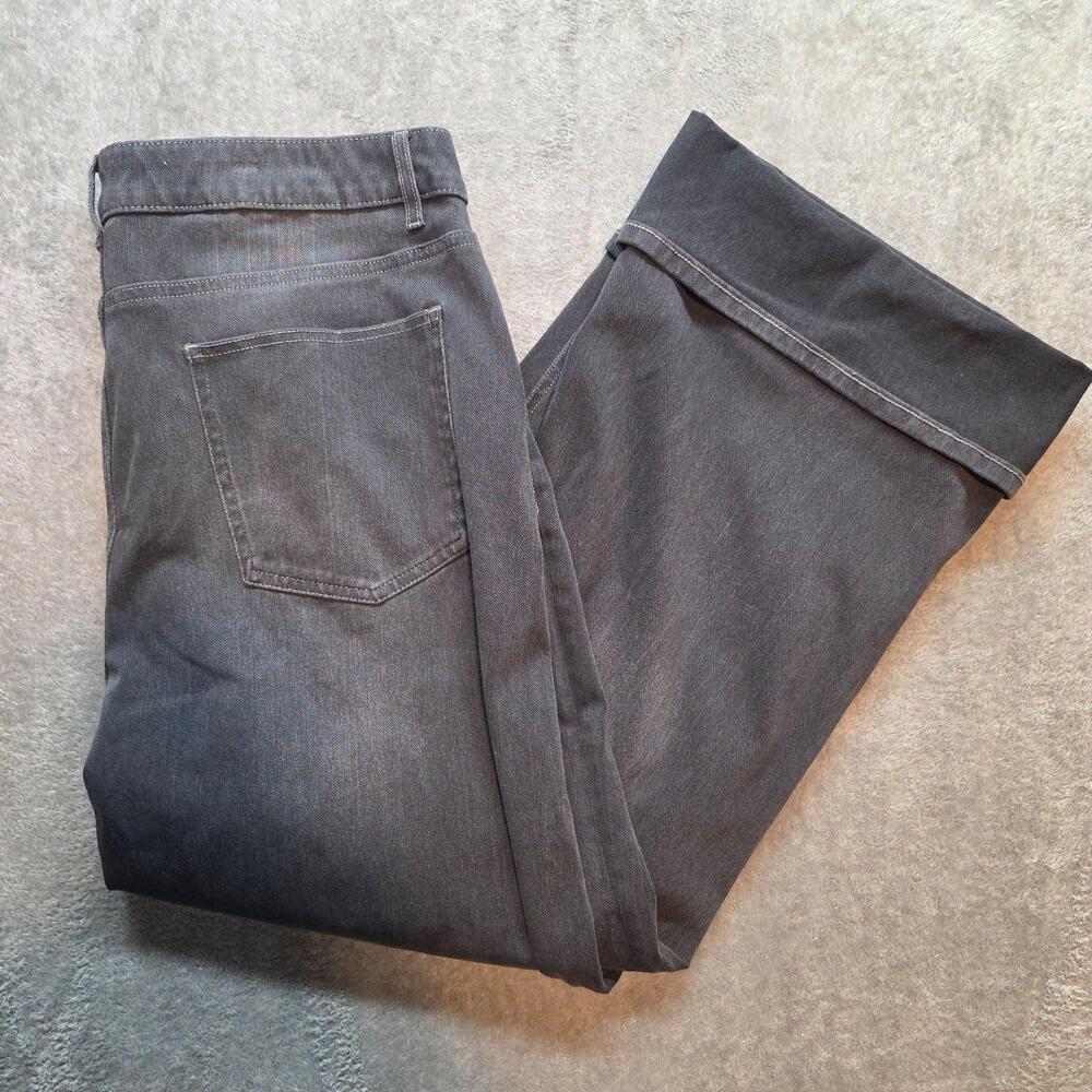 Halara Wide Leg Jeans Womens XL Tall Gray Charcoal Wash High Rise Stretch Denim